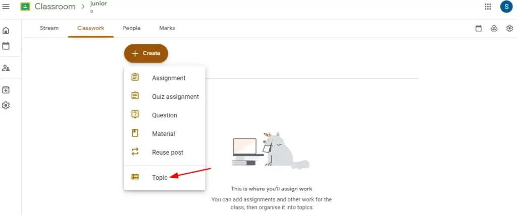 Google Classroom-topic